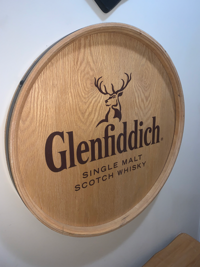 Vintage Glenfiddich  Scotch Whisky solidwood huge kegtop barsign, View more