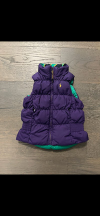 Ralph Lauren purple reversible down vest 2T NWT retail $235