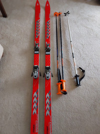 Vintage Volkl skis tyrolia bindings and poles
