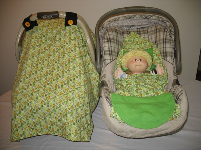 Baby Carseat Canopy with Baby Carseat Blanket-Wrap Set $70 in Strollers, Carriers & Car Seats in Cornwall - Image 2