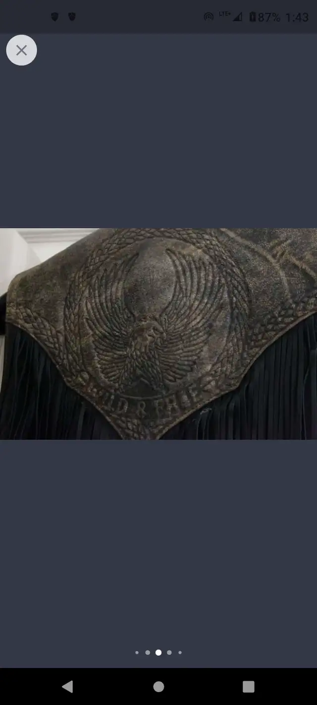 Custom Leather Motorcycle Vest L-XL Fringe NEW! in Motorcycle Parts & Accessories in Hamilton - Image 8