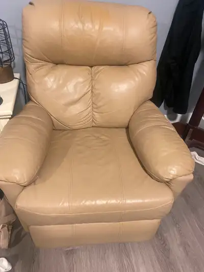 Selling leather recliner chair, View more