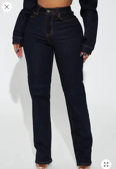 FashionNova Straight-Leg Dark Wash Jeans - New w/ lags, View more