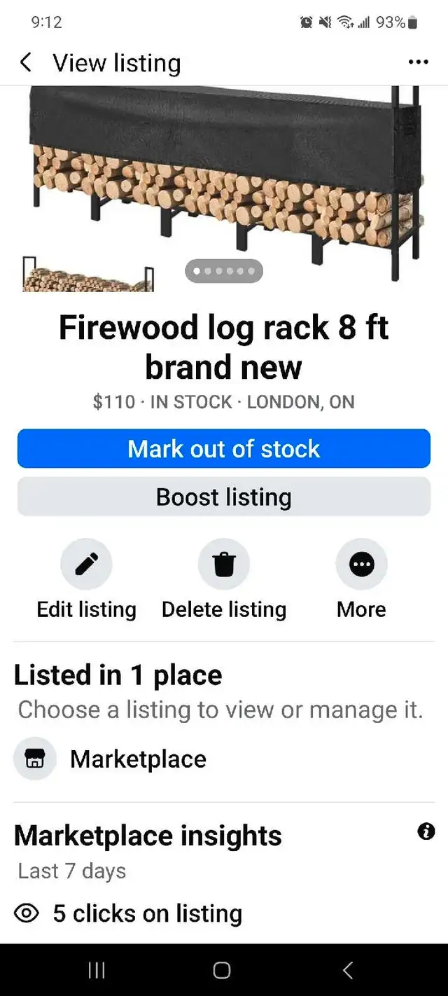 KYATE Firewood Rack  8 ft brand new 63672034441985122