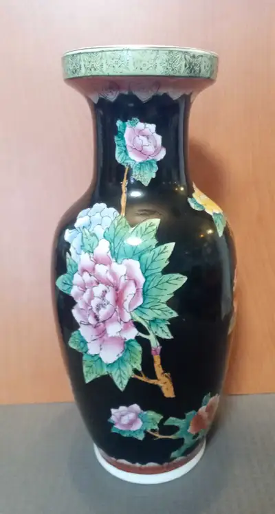 Elegant Chinese Hand Painted Floral Vase, View more