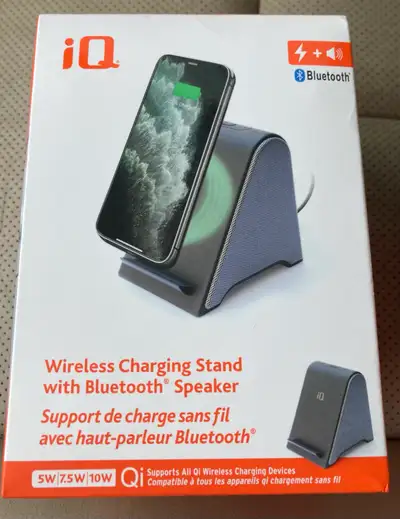iQ Wireless Charging Stand with Bluetooth Speaker, View more