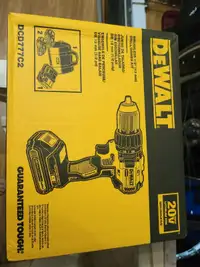 Dewalt Brushless Drill DCD777C2 with 2 batteries, charger, case