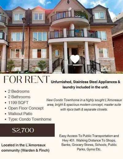Condo Townhouse for RENT