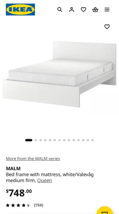 Bed frame - Queen size - Ikea, View more