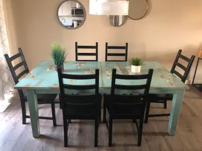 Extendable dining table set, View more