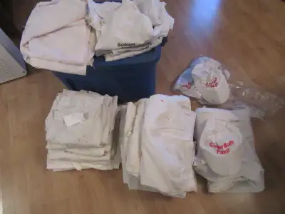 LARGE TOTE OF USED PAINTING CLOTHES, View more