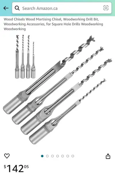 Brand new Wood Mortising Chisel, 4pc set Woodworking Drill Bits NEW!! Brand new inbox. Only one set...