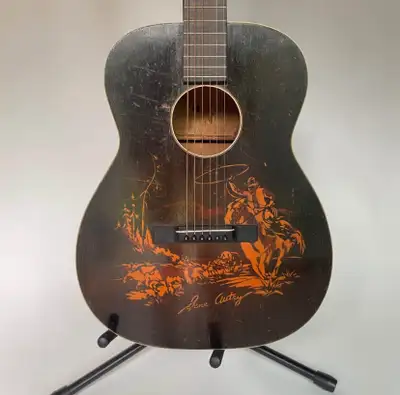 RARE Gene Autry Round Up Full Size Parlour Guitar, View more