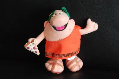 5" 1990 Little Caesars Pizza VTG Toga Man Finger Puppet for Head Stuffed Doll Pizza, Pizza! This Lit...