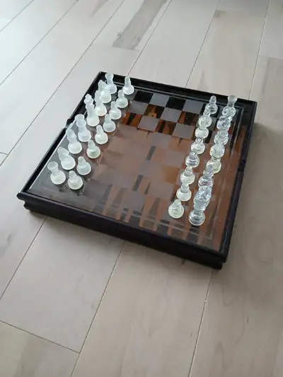 Small Glass Chess Set