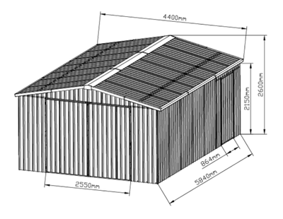 Garage à voitures en acier | Abri de garage en métal | Abri de stockage | Storage Shed | Portable Me...
