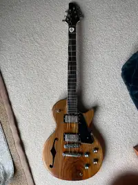 Les Paul Style Hollowbody Electric Guitar in walnut