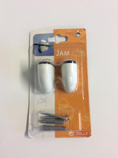 A pair of new, in original sealed packaging, Dolle Jam adjustable thickness floating shelf supports....