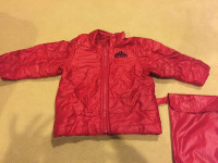 Old Navy Boys RED Pack able jacket with pouch - 18/24 mth  -EUC