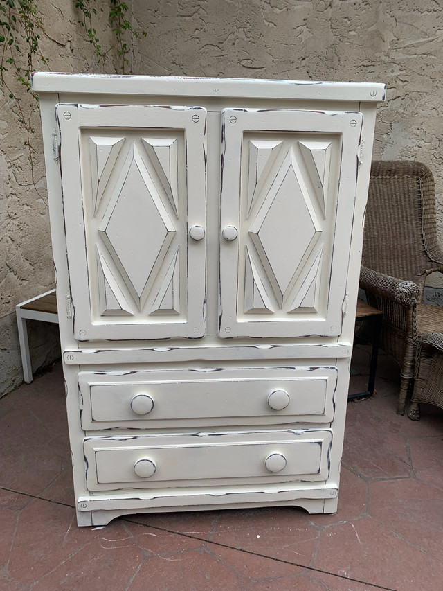 Farmhouse Armoire & Matching Nightstand in Dressers & Wardrobes in Edmonton - Image 2