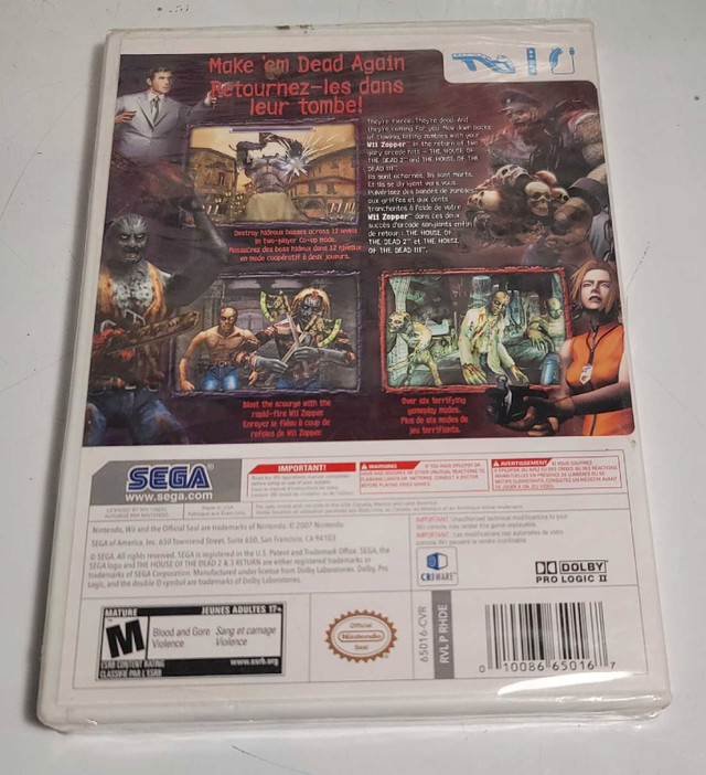 House Of The Dead 2 & 3 Return Nintendo Wii NEW & SEALED in Nintendo Wii in Barrie - Image 2