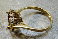 14K GOLD ring setting mount ROUND was for a COIN size 6 ladies
