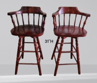Solid Wood Swivel Pub Style Chairs