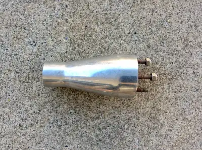 Billet aluminum 3 bolt steering shaft and adapter 1 3/4 inside diameter , 6" long, shaft tapers from...