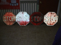 4 Old 24 x 24 STOP SIGNS