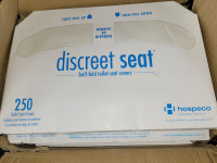 Hospeco toilet seat covers, 20 sleeves with 250 in each = 5,000