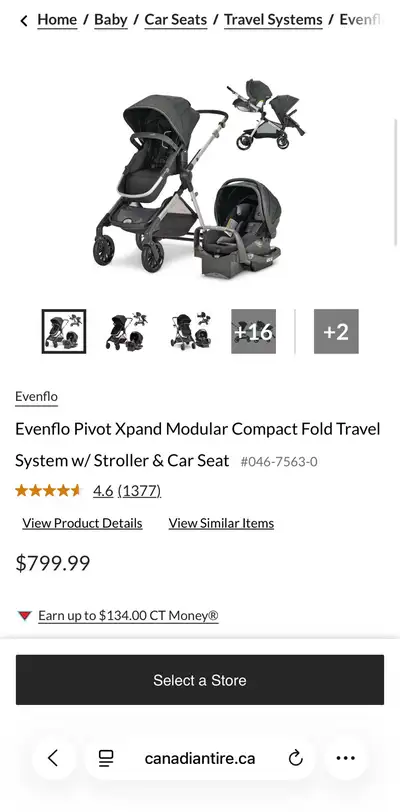 Evenflo Pivot Xpand Modular Travel System, View more