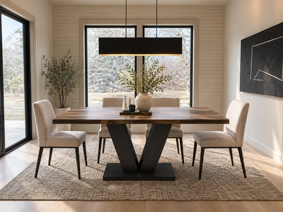 Modern V-Base Dining Table – Elegant Contemporary Dining Table, View more