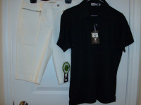 NEW Tags On  Golf Shirt + Michael Kors Women’s Shorts size 8