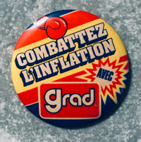 Macaron Combattez L'inflation avec Grad Vintage rare