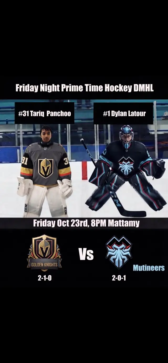 Knights Vs Mutineers at Mattamy  8pm Hockey game! 