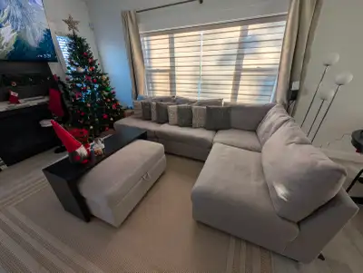 4-piece Sectional set + ottoman + custom coffee table, View more