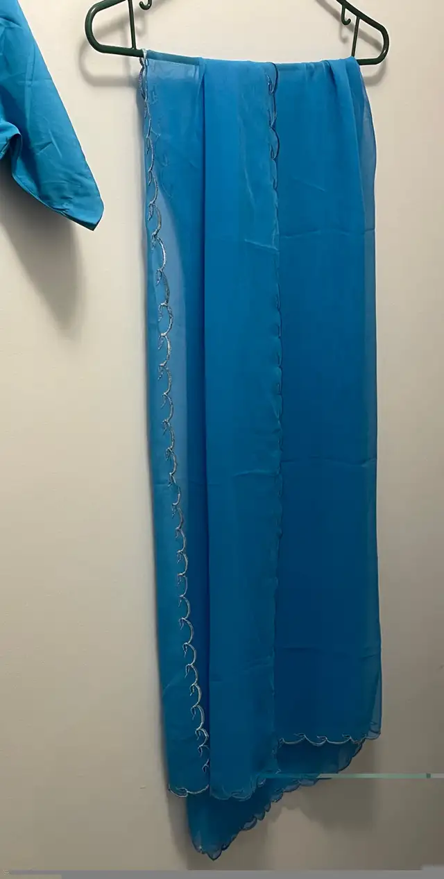 Ocean Blue Lehenga 3 pc in Women's - Dresses & Skirts in Oshawa / Durham Region - Image 3