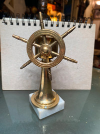 Vintage Brass Nautical Ship Wheel Helm