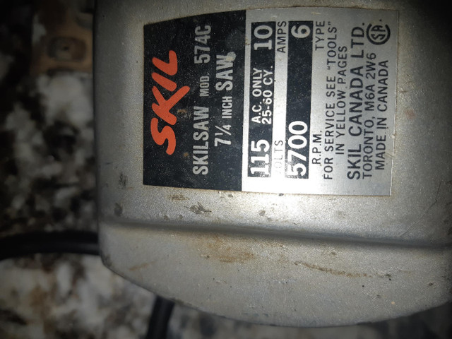 7 1/4" Skilsaw power saw in Power Tools in Stratford - Image 3
