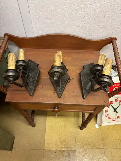 Matching set of 3 arts and crafts, wall sconce light fixtures, View more