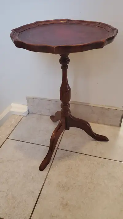 Table - Pie Crust edge, Leather top - Only $75.00, View more