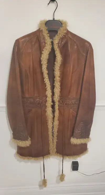 Danier Women's Leather Jacket with Wool Trim, View more