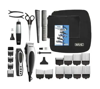 NEW in box Wahl Home Barber Haircutting Kit with Clippers, Ear/Nose/Brow Trimmer & Scissors, 30-pc