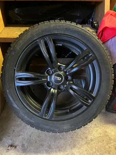 Almost new four Toyo winter tires with rims. Size 245/45R17. Price $1,000. Text or call 306-716-1455...