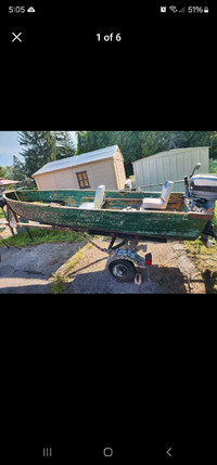 14' boat motor and trailer 