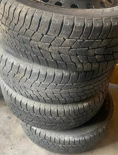 Good set on 5 bolt wheels size 225 65 17 winter tires fit Caravan Journey maybe others with this bol...