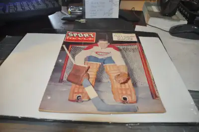 sport revue magazine hockey mars 1957 jacques plante montreal ca, View more