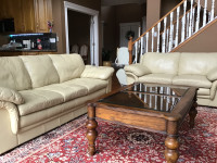 Leather love seat n couch for sale.  