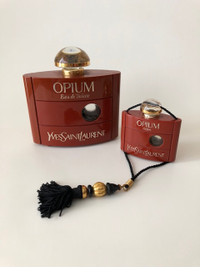 2 Vintage OPIUM empty perfume bottles Yves Saint Laurent  YSL 80