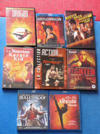 Arts martiaux/action movies, blu-ray and DVD